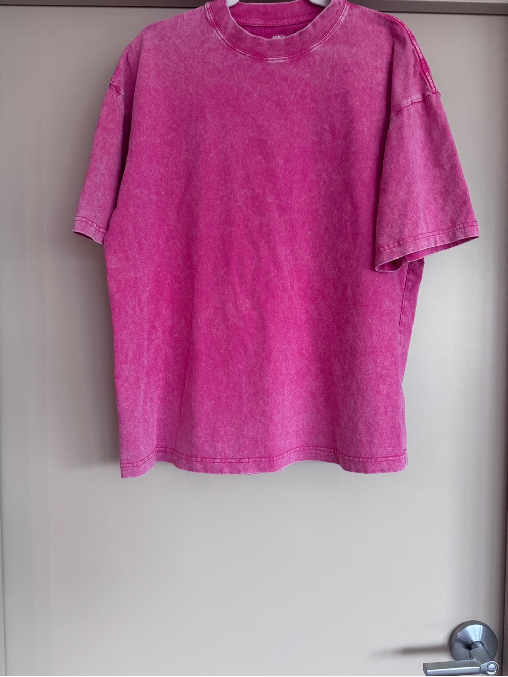 MIDMX Pink Acid Wash Oversized T-Shirt XL 100% Cotton Unisex